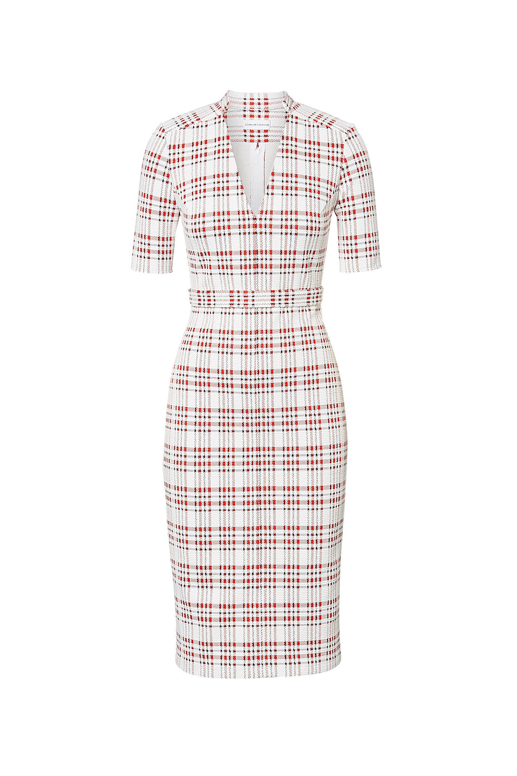 PLAID V NECK DRESS