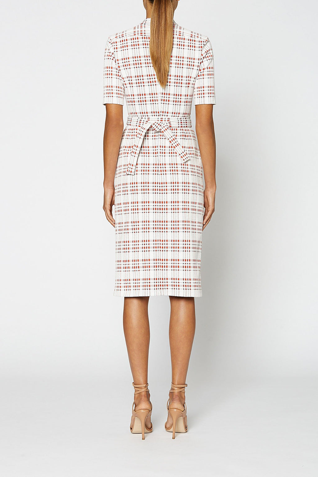 PLAID V NECK DRESS
