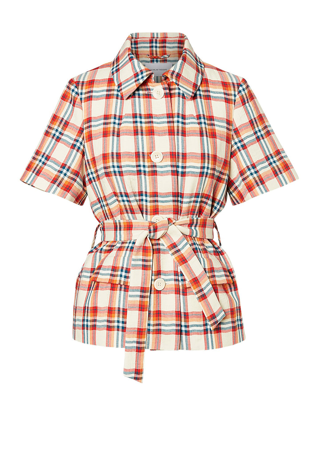 MADRAS CHECK TRENCH JACKET