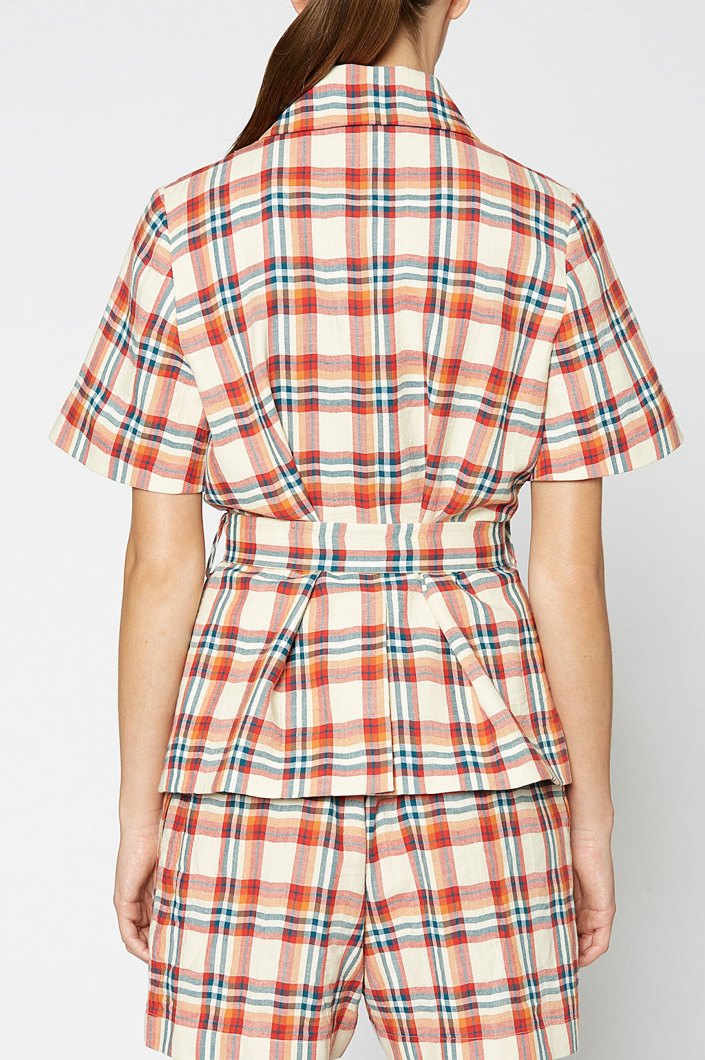 MADRAS CHECK TRENCH JACKET