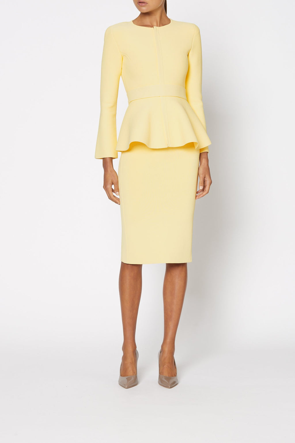 CREPE KNIT RUFFLE JACKET