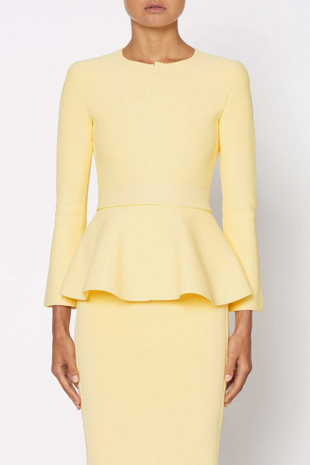 CREPE KNIT RUFFLE JACKET