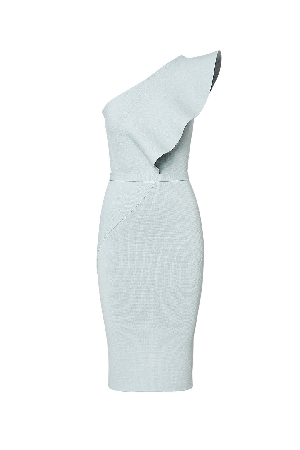 CREPE KNIT RUFFLE DRESS