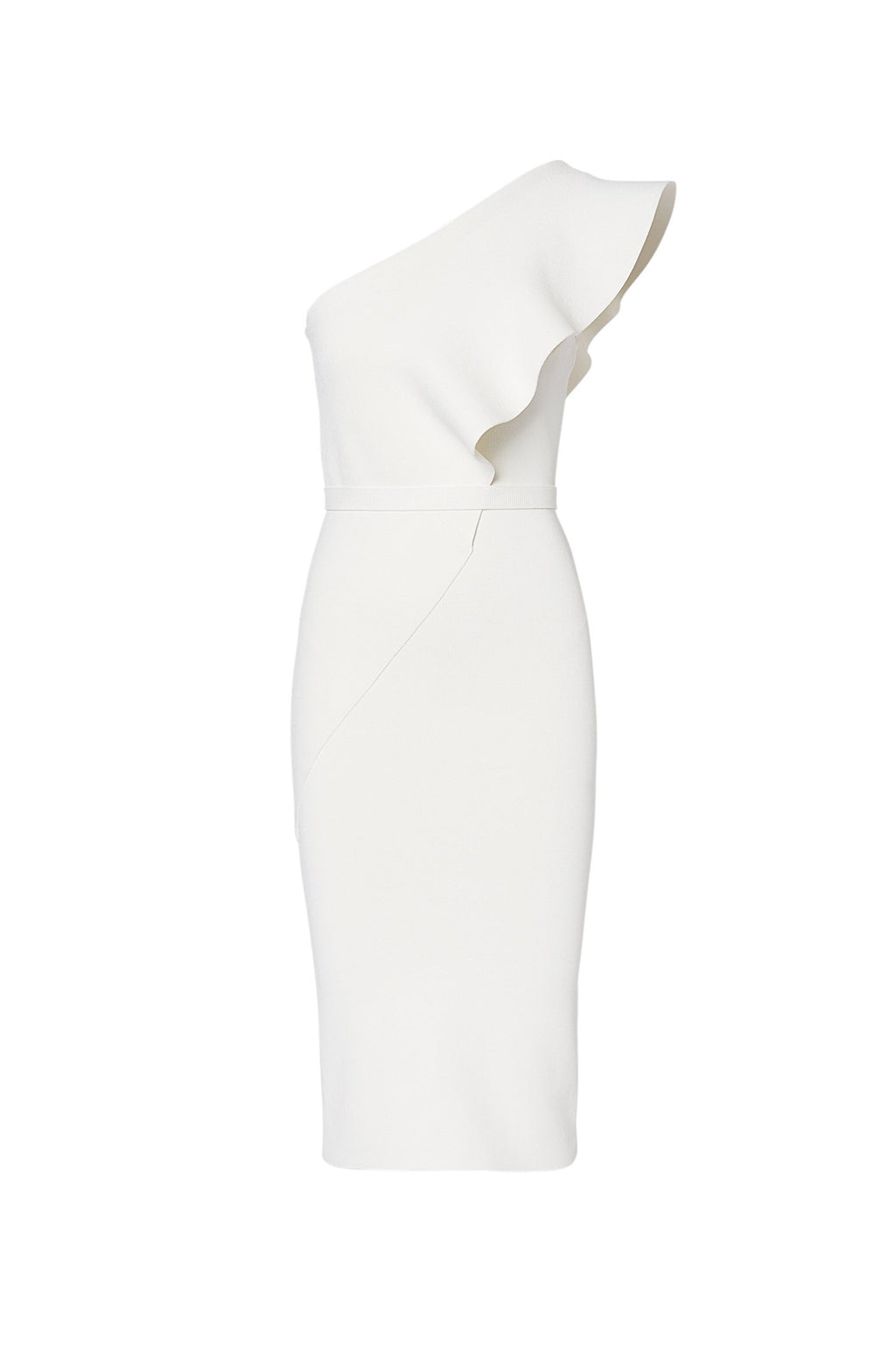 CREPE KNIT RUFFLE DRESS