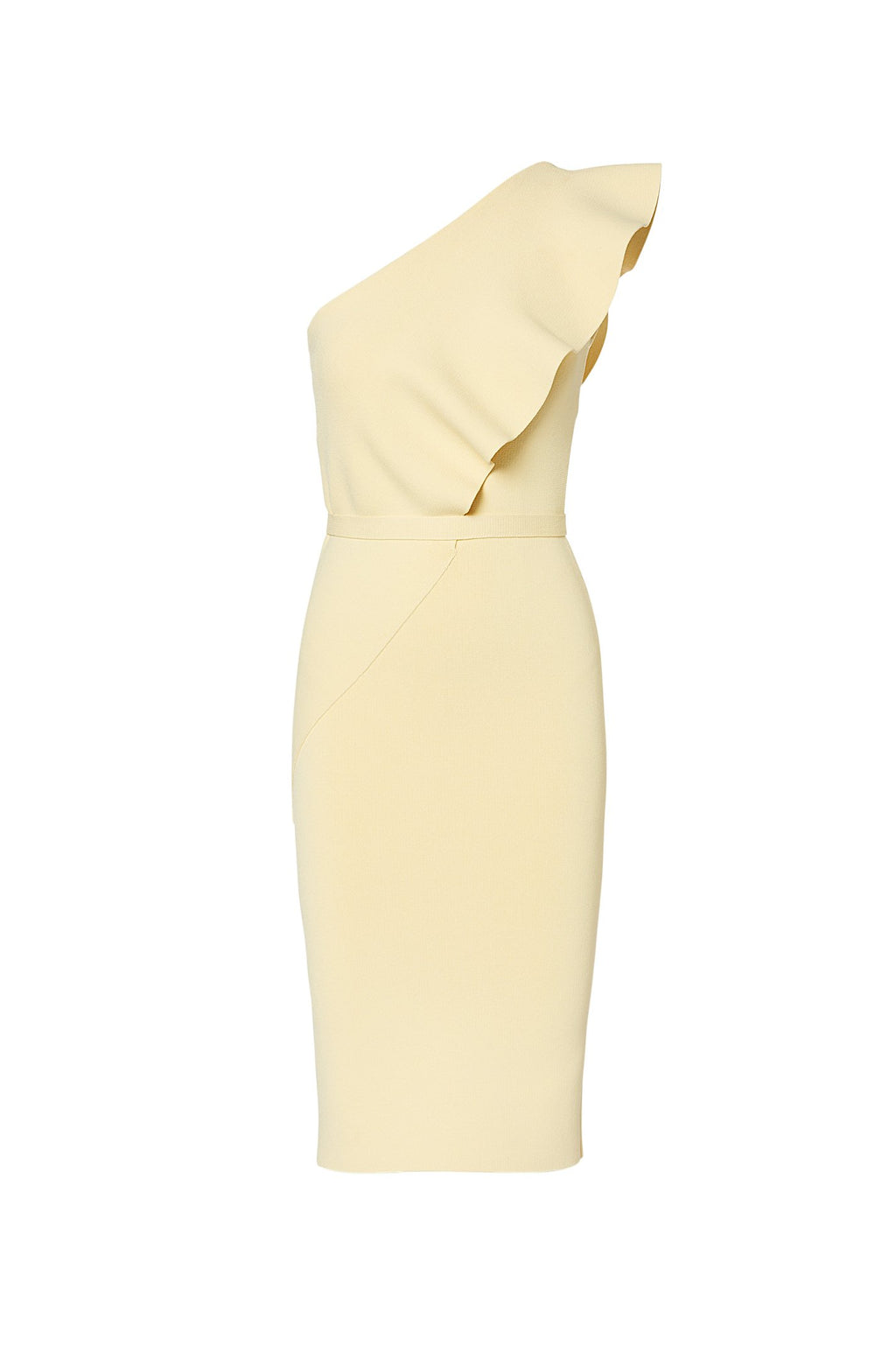 CREPE KNIT RUFFLE DRESS