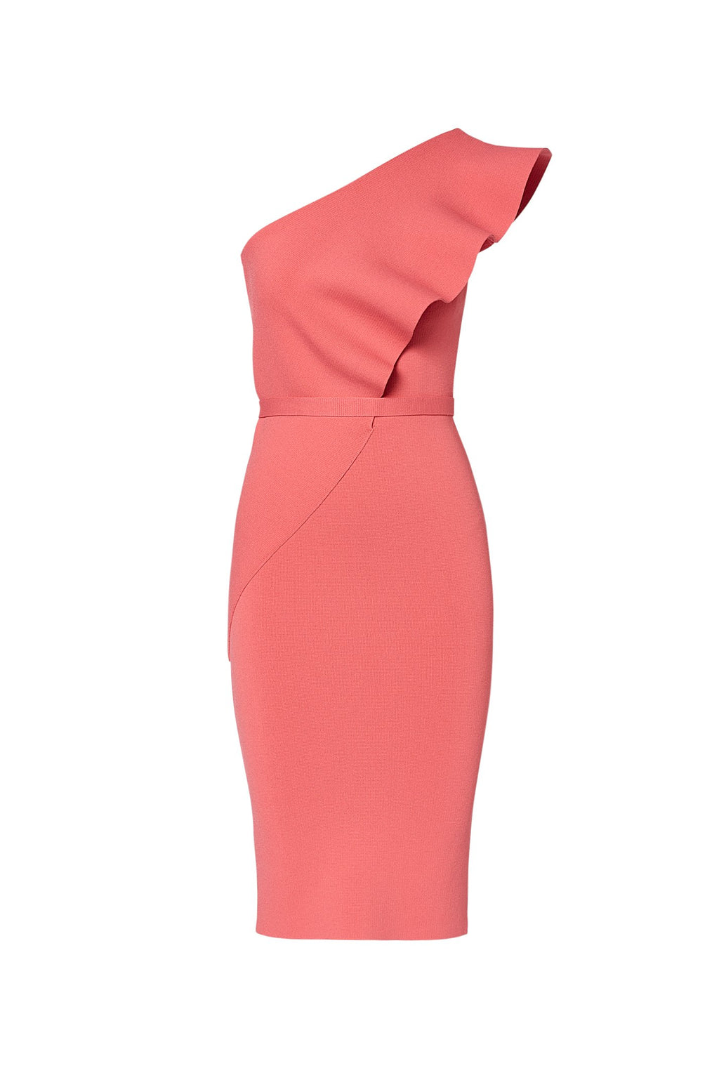 CREPE KNIT RUFFLE DRESS