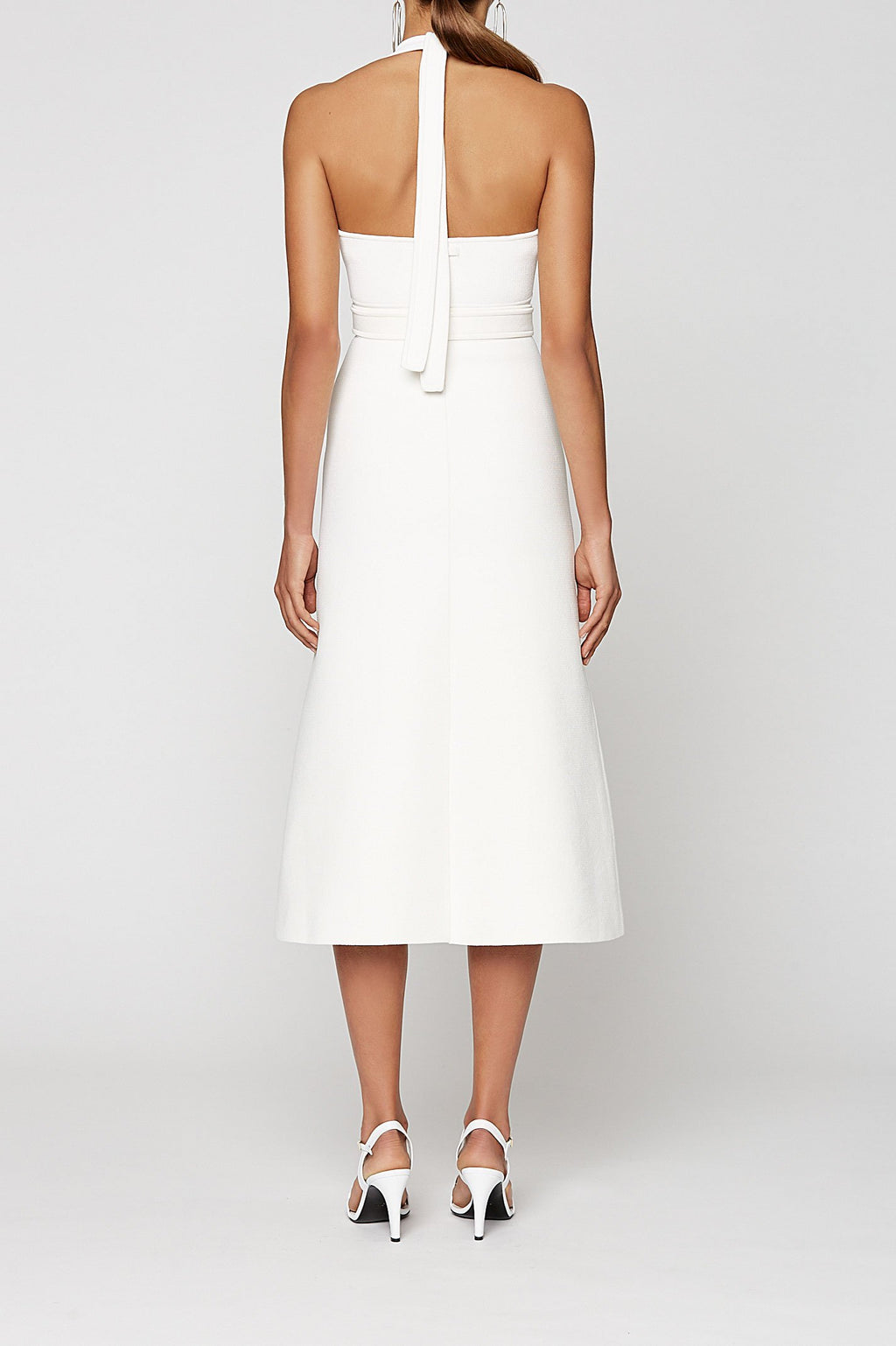 CREPE KNIT HALTER DRESS