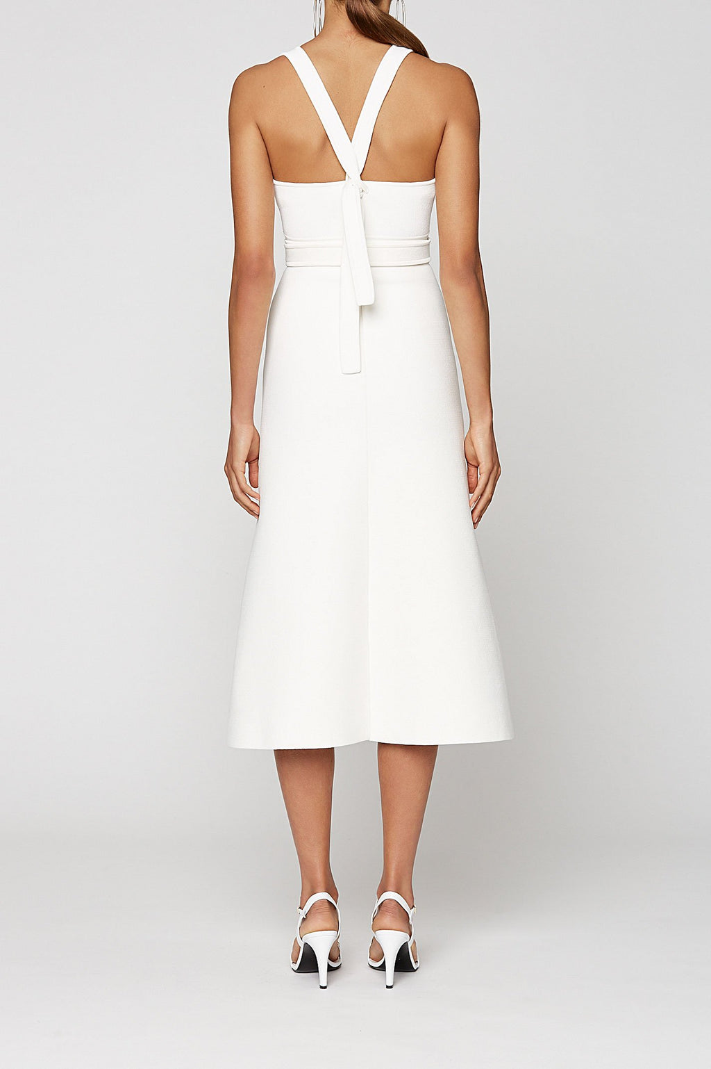 CREPE KNIT HALTER DRESS