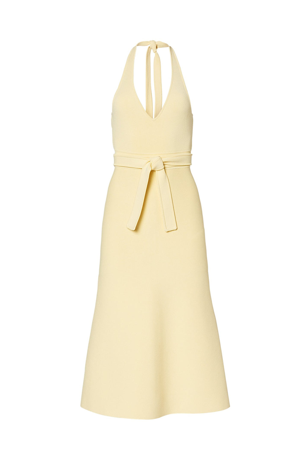 CREPE KNIT HALTER DRESS