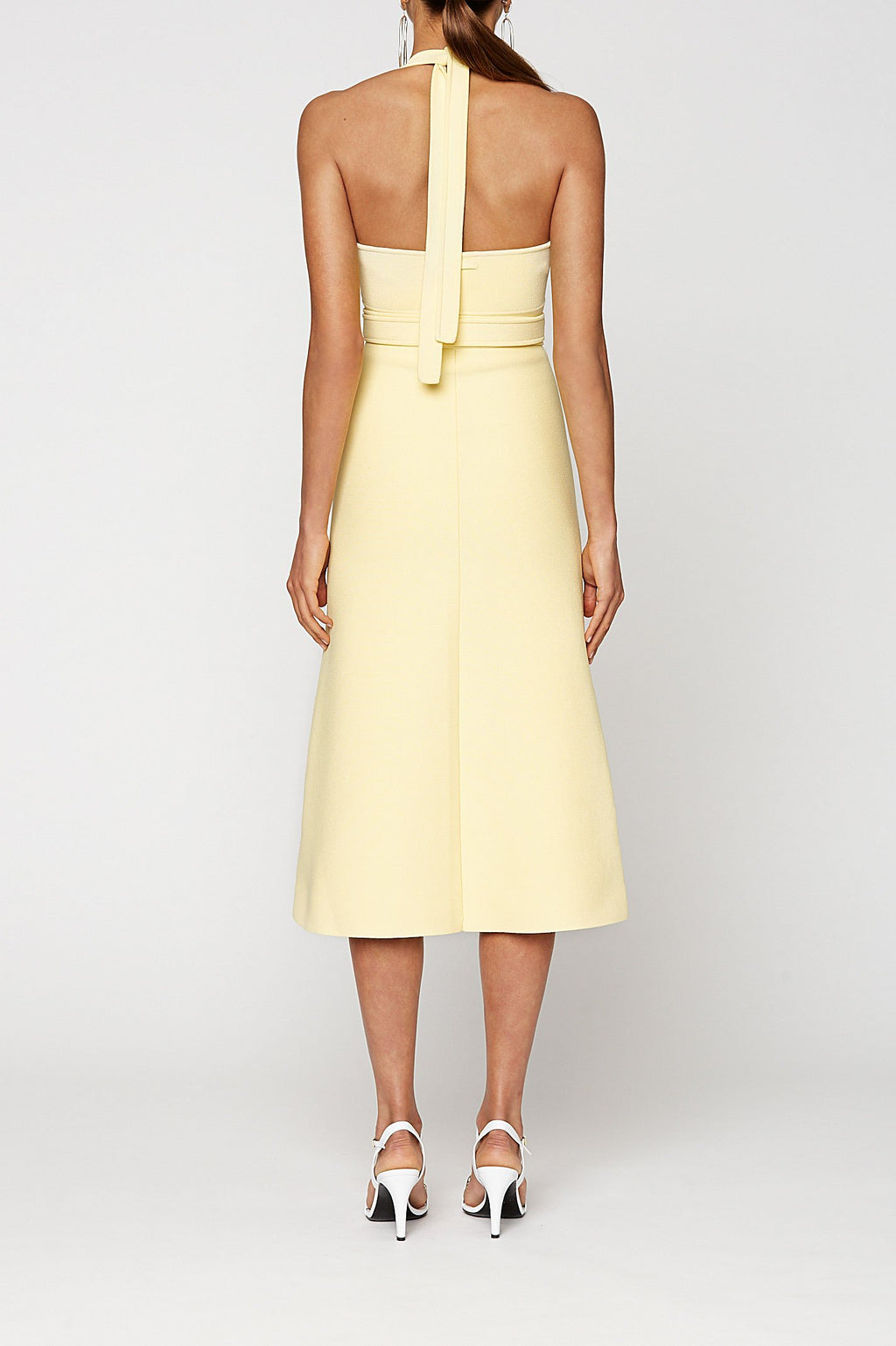 CREPE KNIT HALTER DRESS