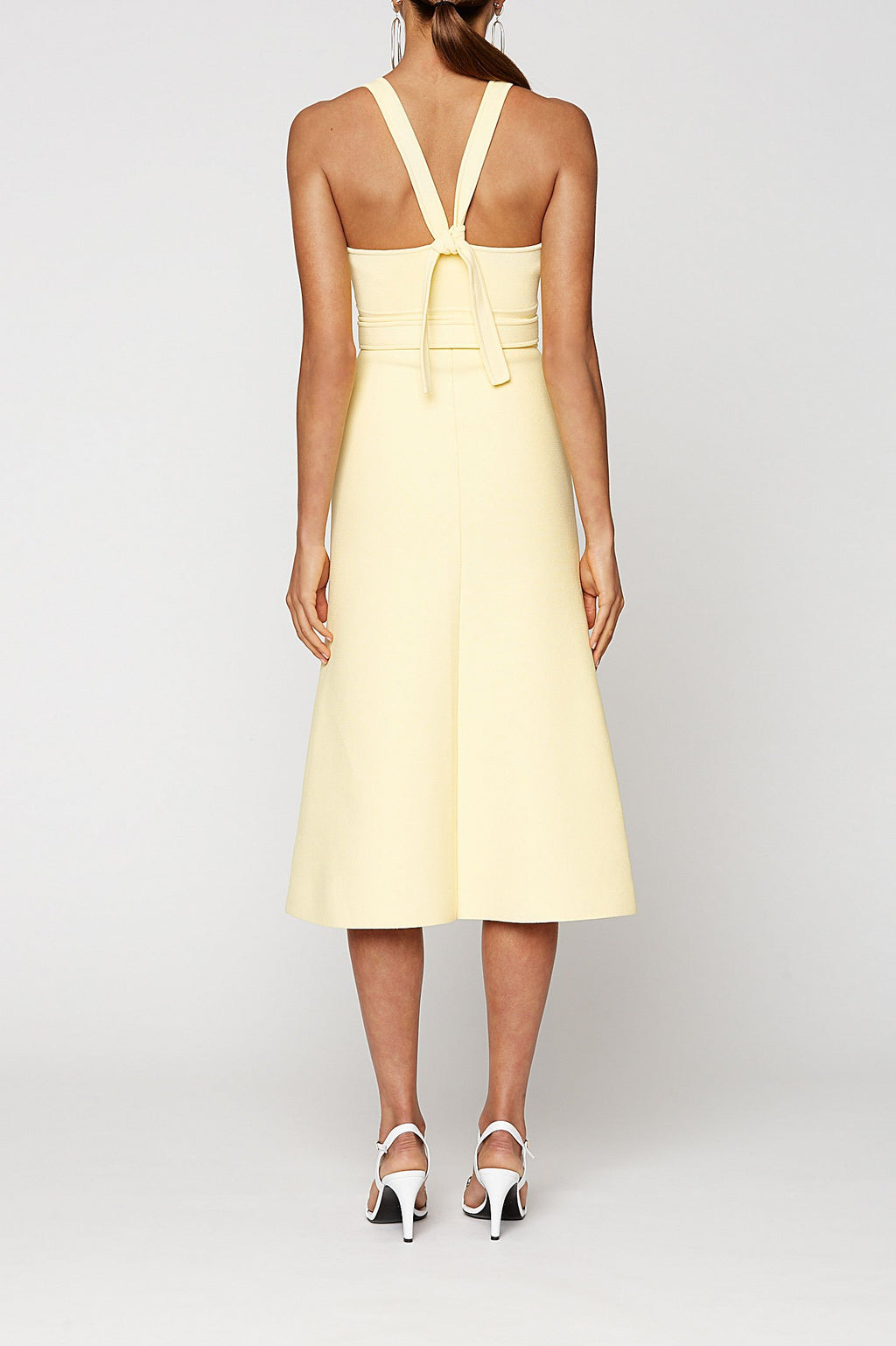 CREPE KNIT HALTER DRESS