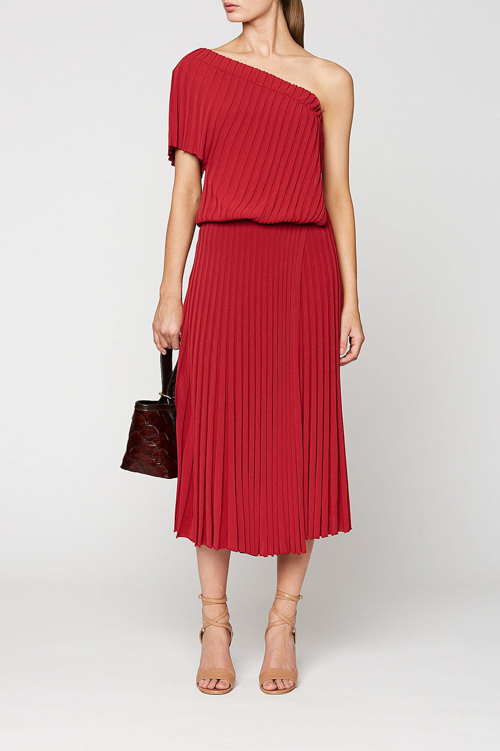 PLEATED RIB ONE SHLD DRESS 16