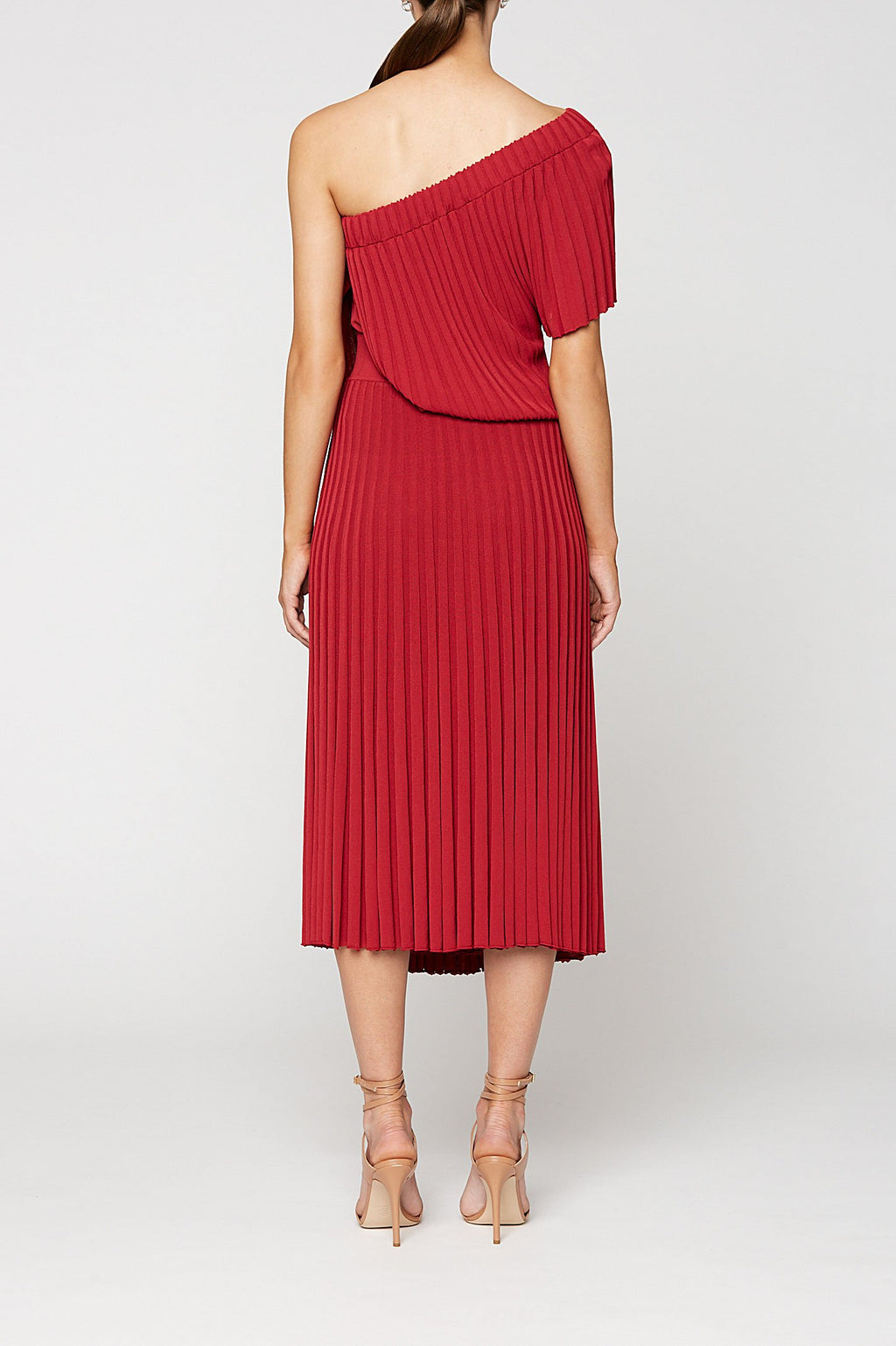 PLEATED RIB ONE SHLD DRESS 16