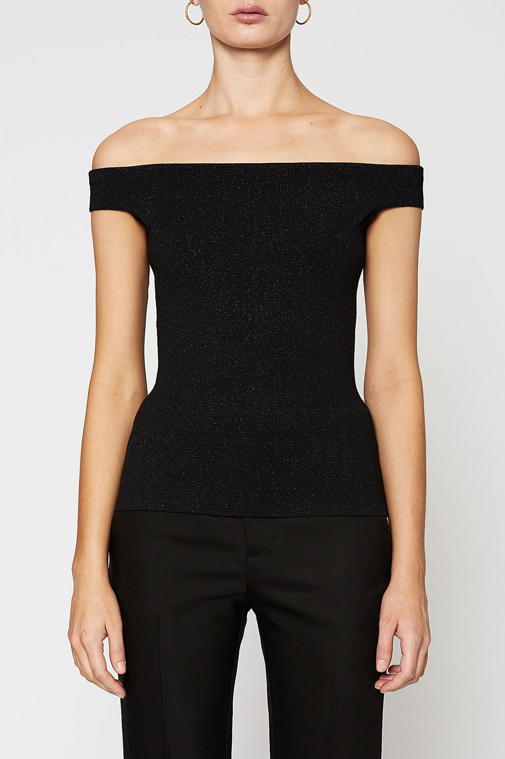 CREPE KNIT TINSEL TOP