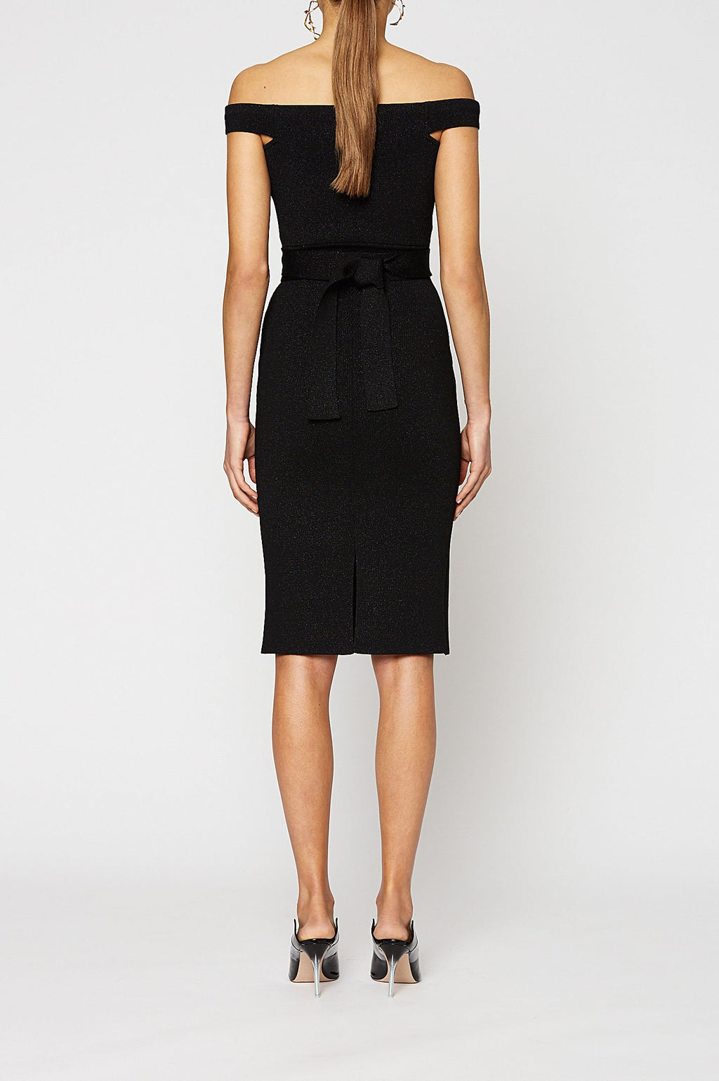 CREPE KNIT TINSEL DRESS