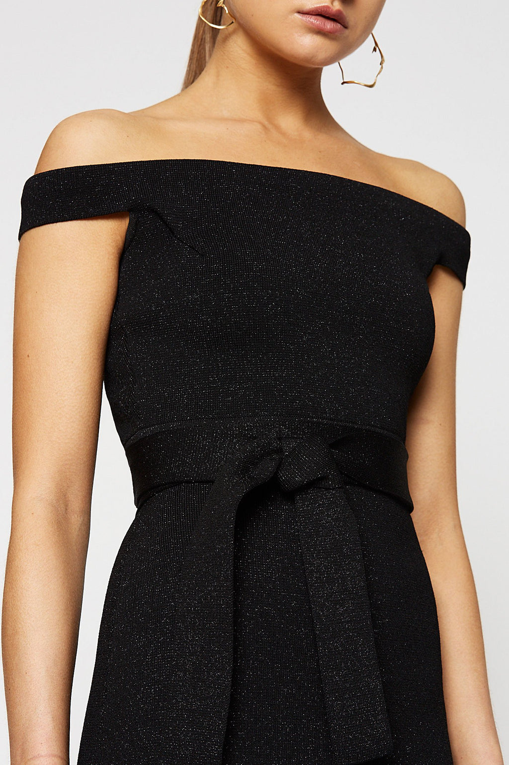 CREPE KNIT TINSEL DRESS