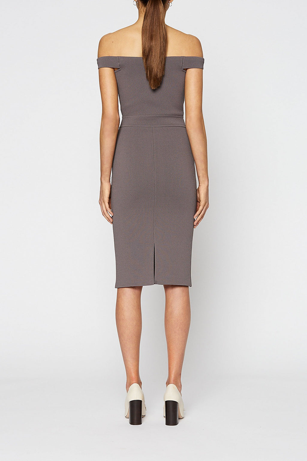 CREPE KNIT C/SHLDR DRESS