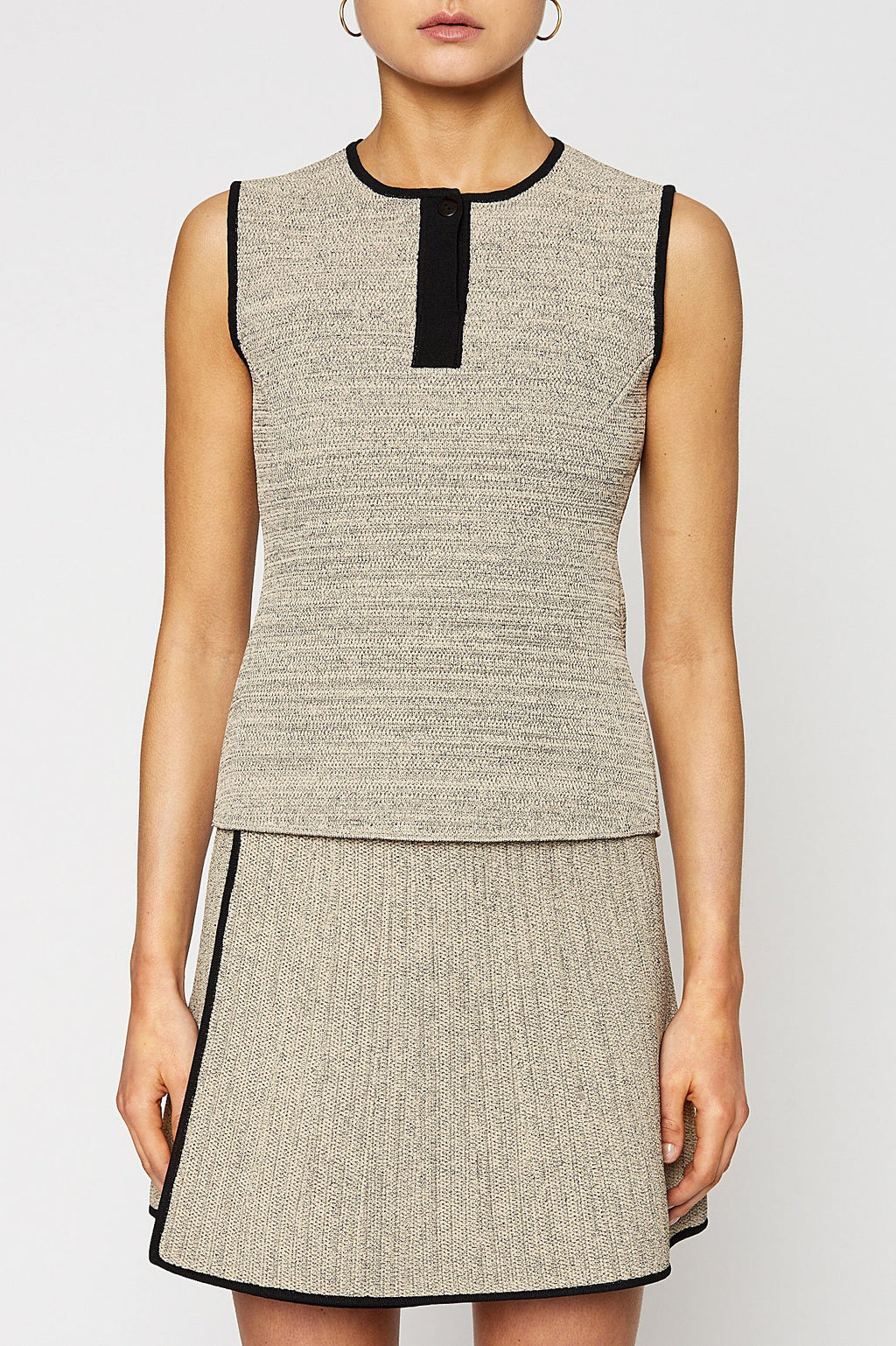 CREPE KNIT TWEED TANK