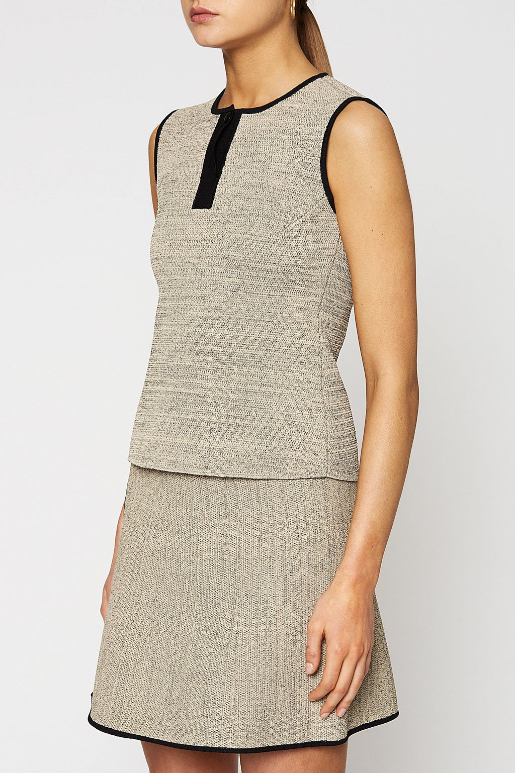 CREPE KNIT TWEED TANK