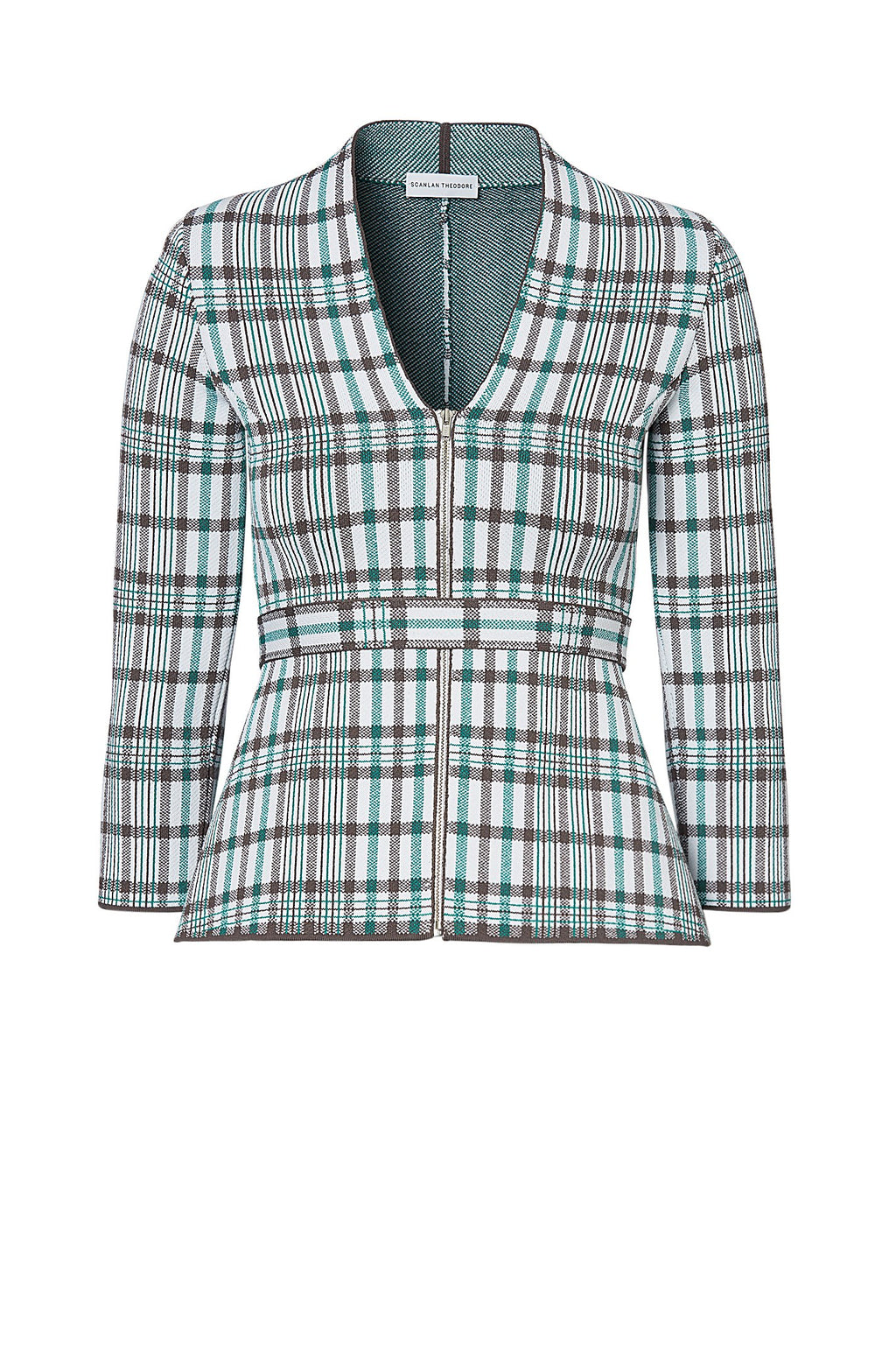 CREPE KNIT PLAID JACKET