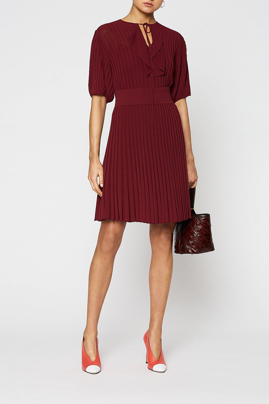 PLEATED RIB SHORT SKIRT 16