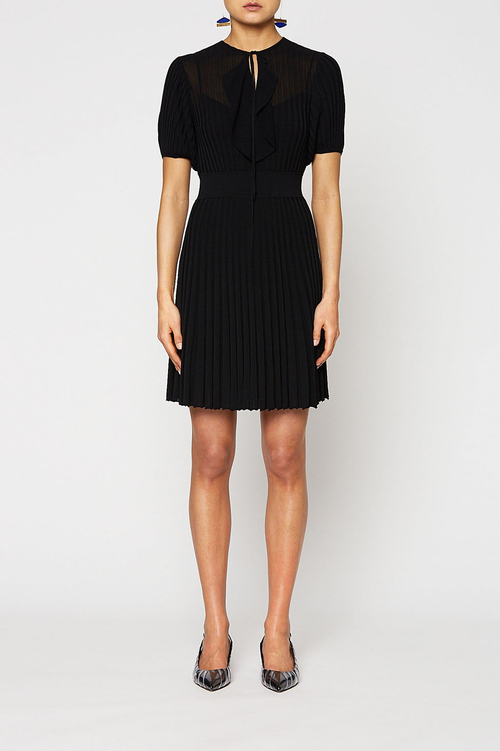 PLEATED RIB RUFFLE DRESS 16