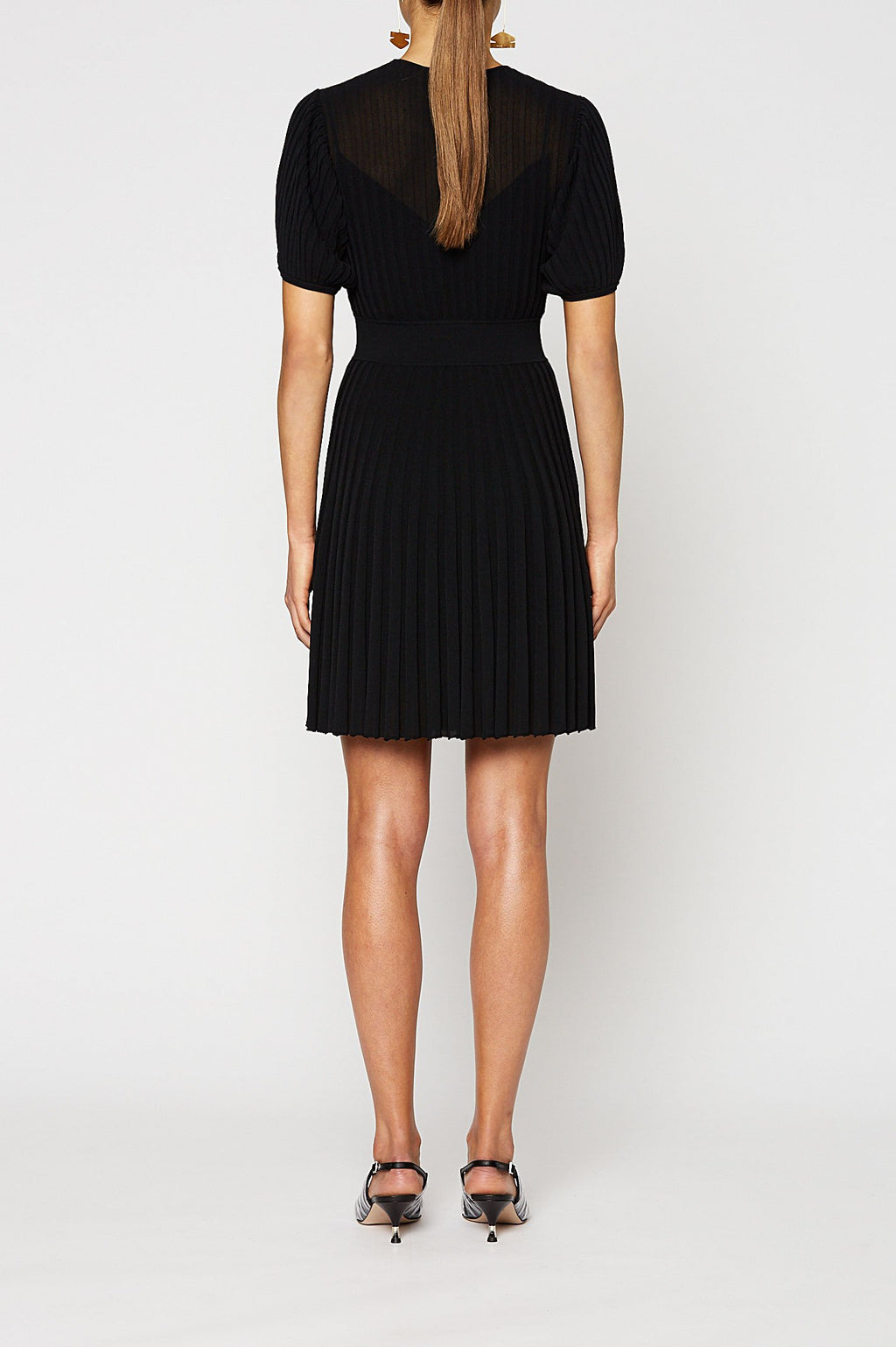 PLEATED RIB RUFFLE DRESS 16