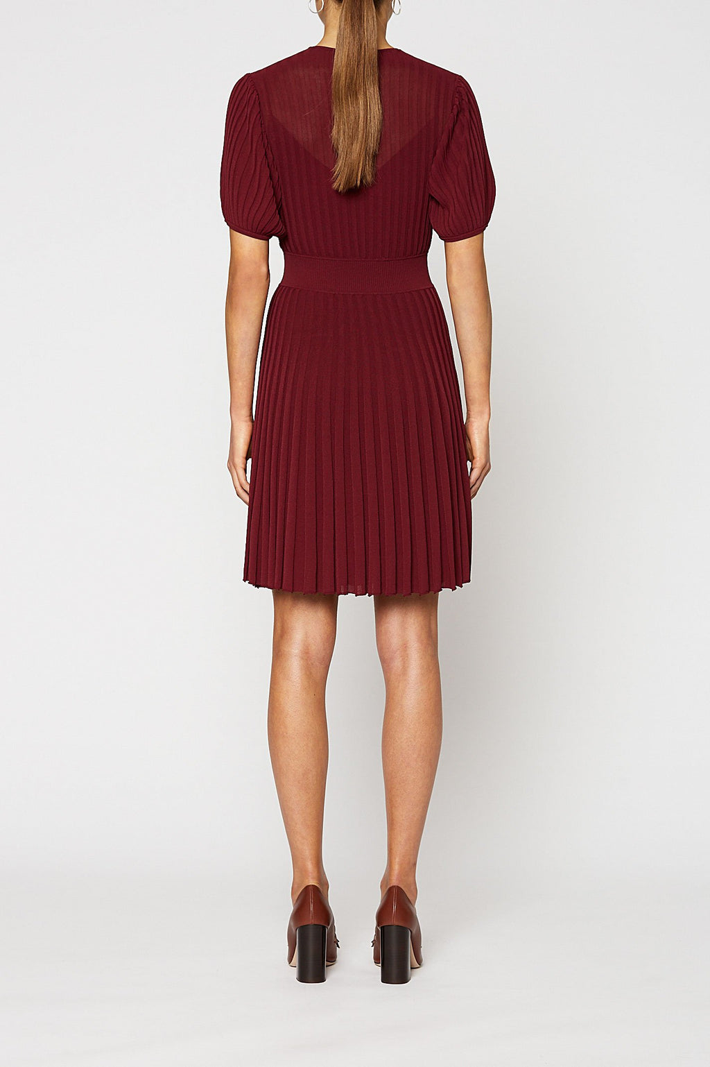 PLEATED RIB RUFFLE DRESS 16