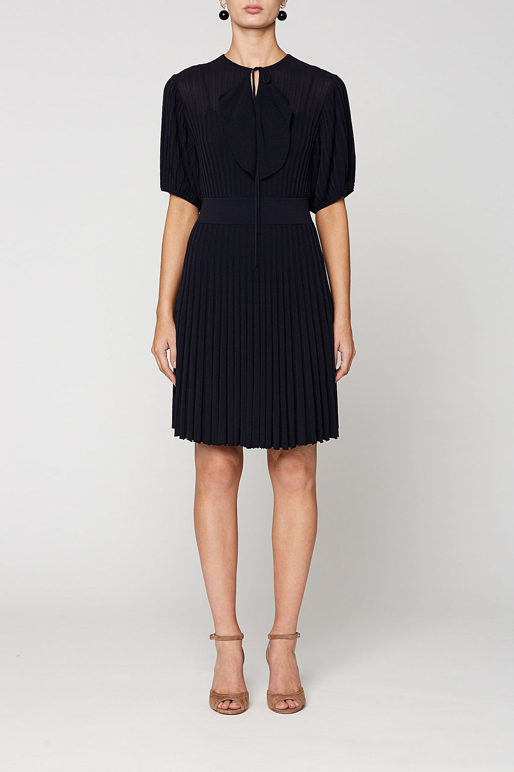 PLEATED RIB RUFFLE DRESS 16