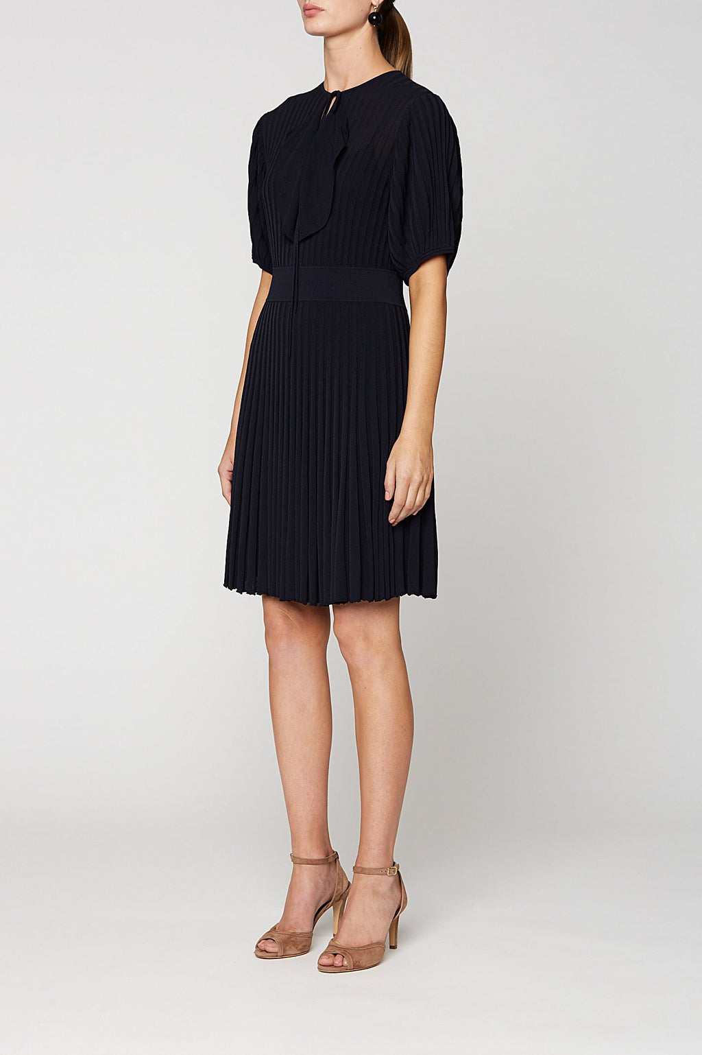 PLEATED RIB RUFFLE DRESS 16