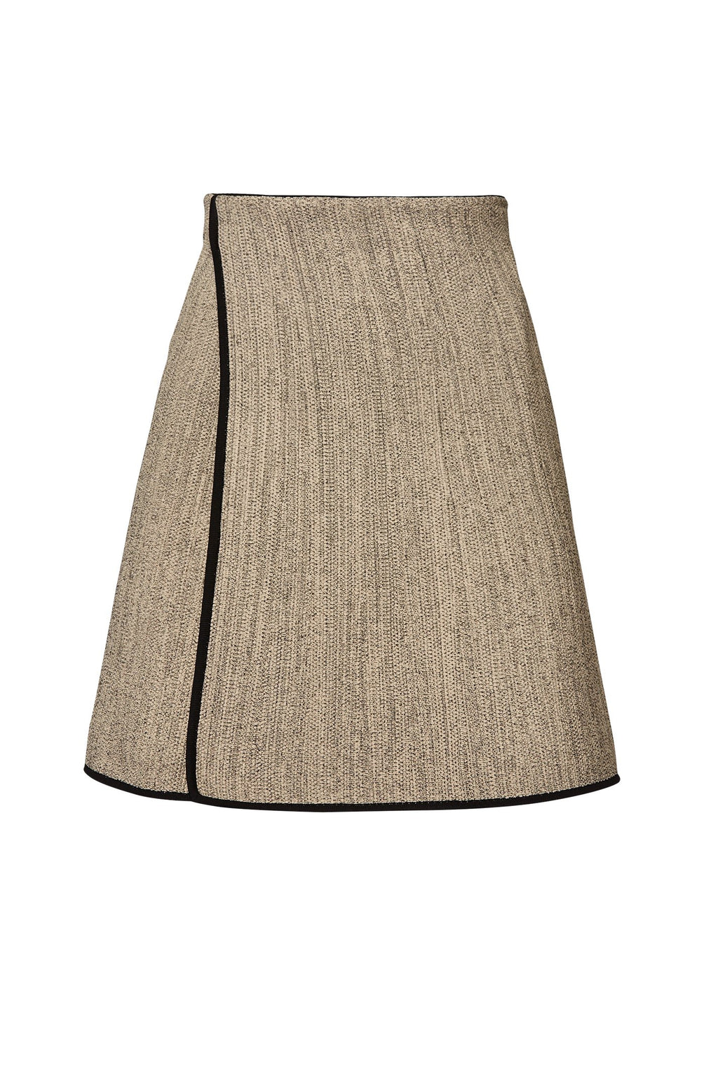 CREPE KNIT TWEED WRAP SKIRT