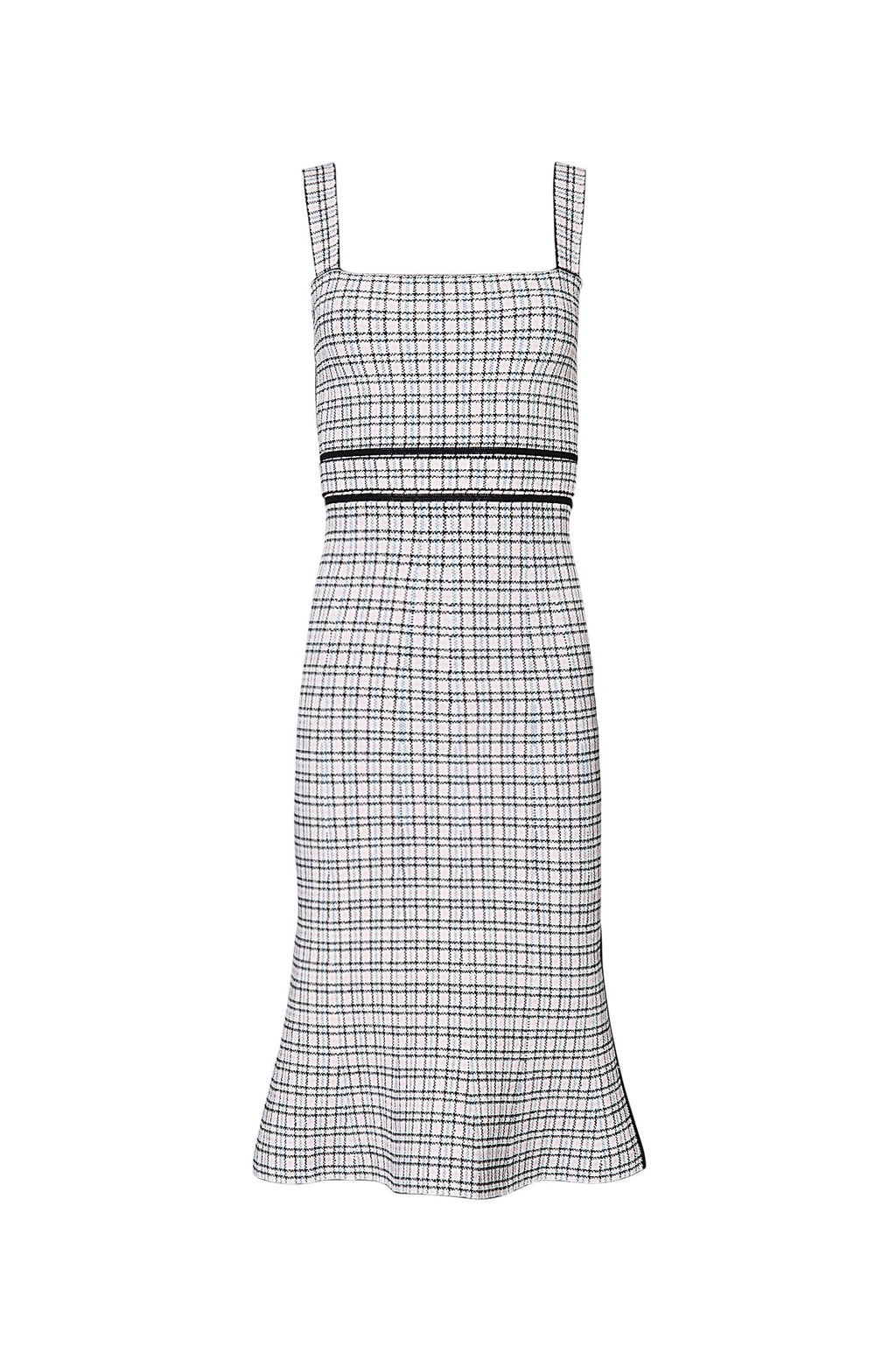 CREPE KNIT PLAID BRALETTE DRS