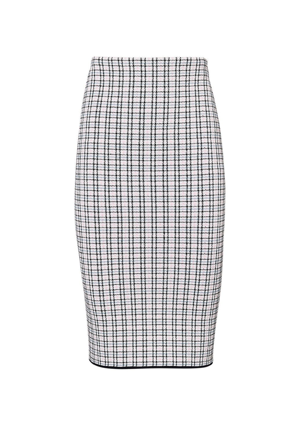CREPE KNIT PLAID SKIRT