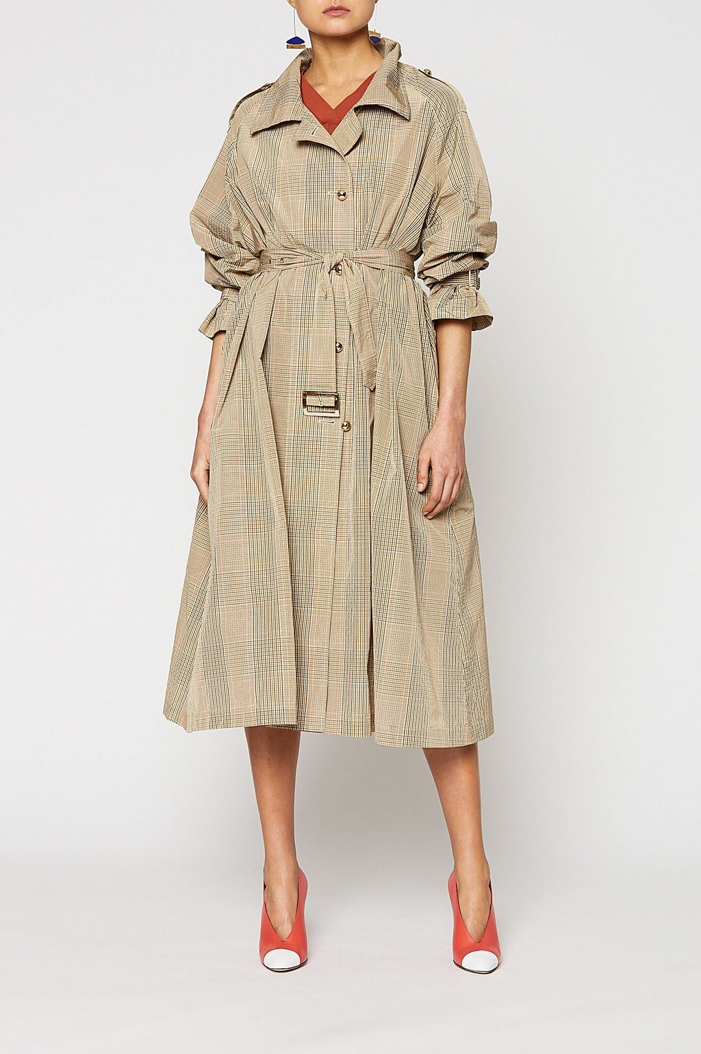 PLAID TRENCH