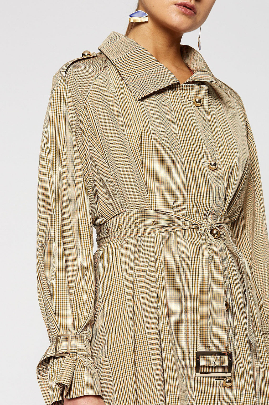 PLAID TRENCH