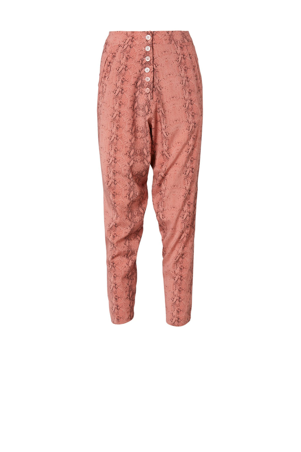SILK REPTILE PRINT TROUSER