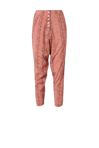 SILK REPTILE PRINT TROUSER
