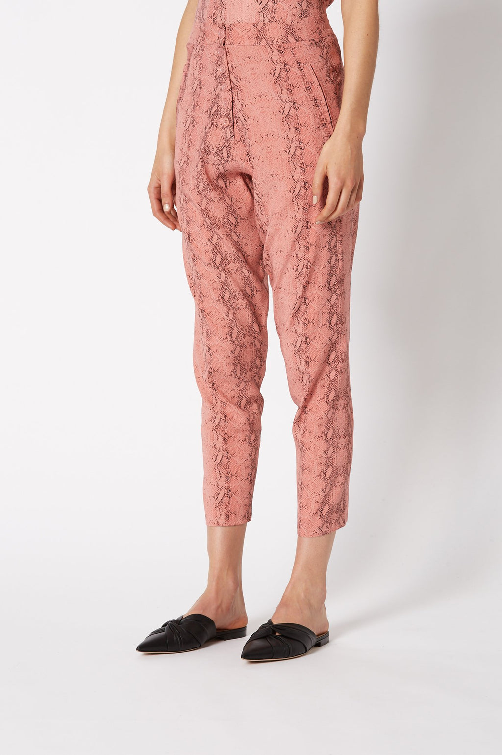 SILK REPTILE PRINT TROUSER