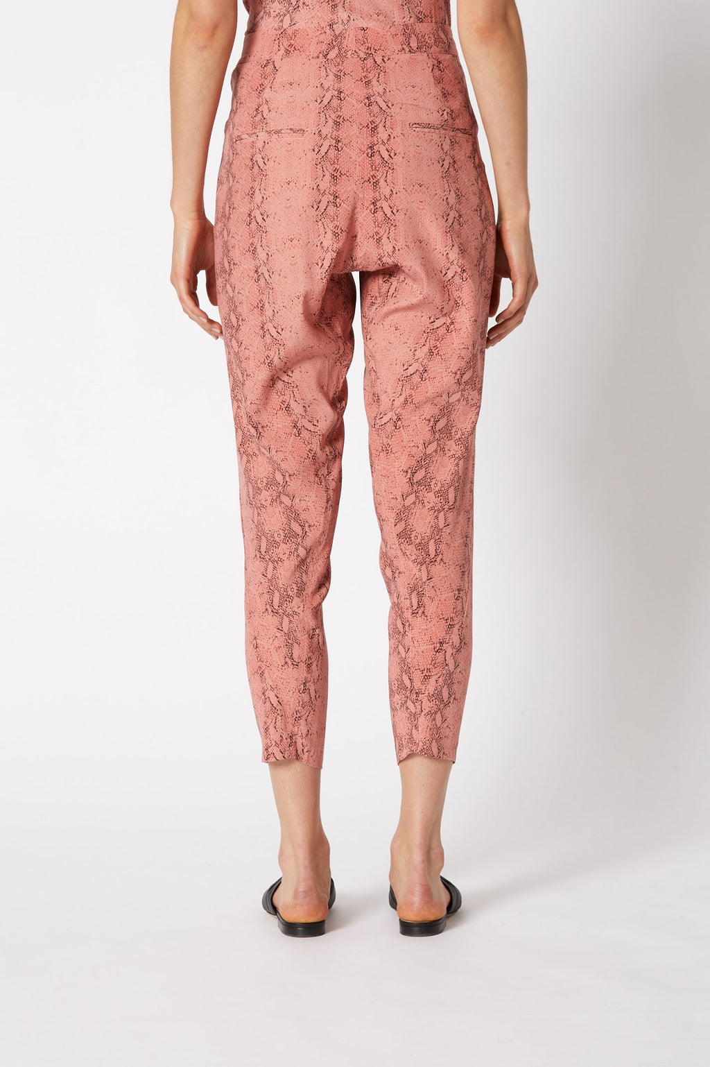 SILK REPTILE PRINT TROUSER