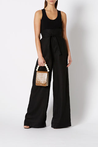 LINEN HIGH WAIST TROUSER