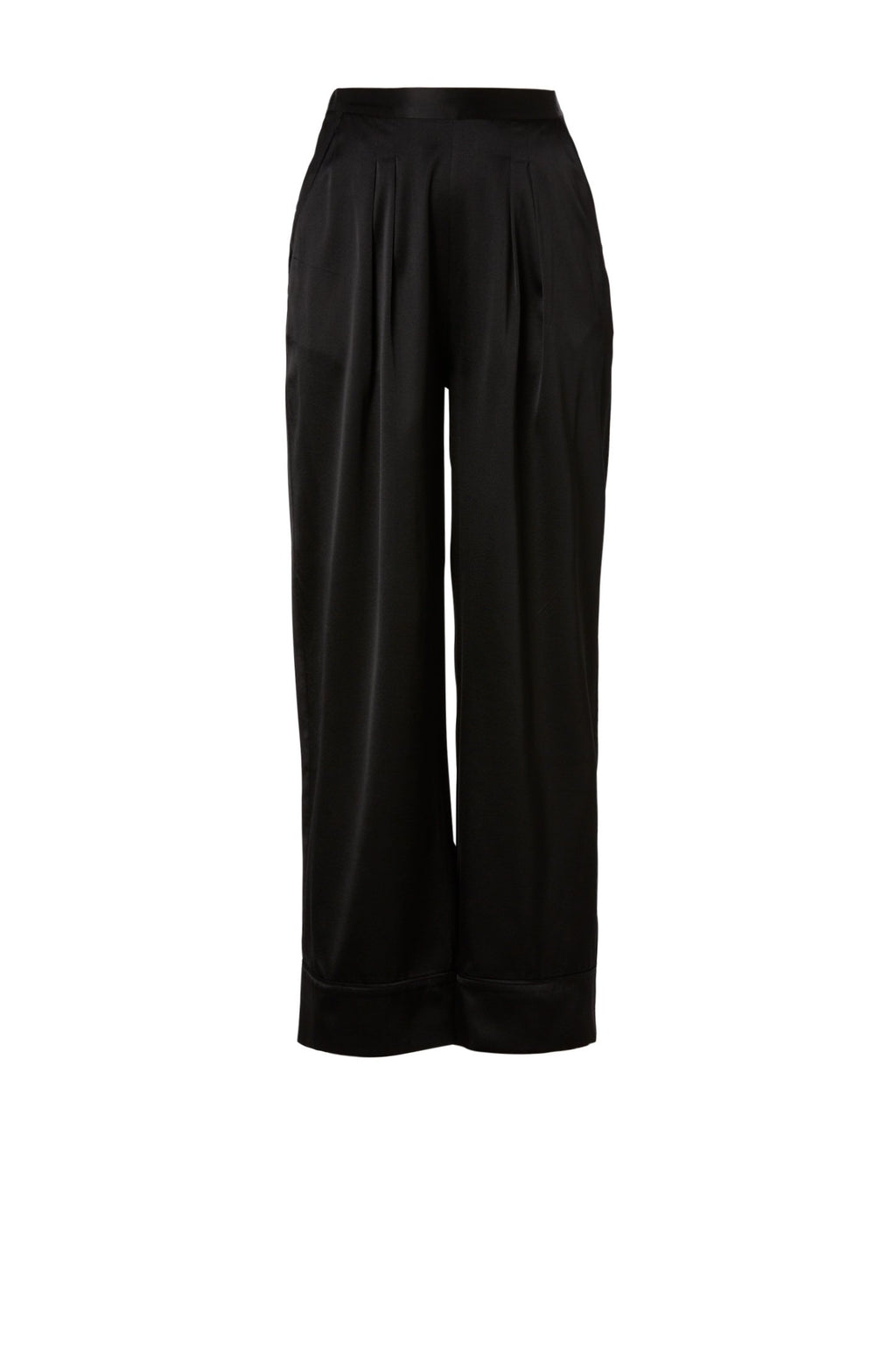 SILK SATIN PIPED TROUSER