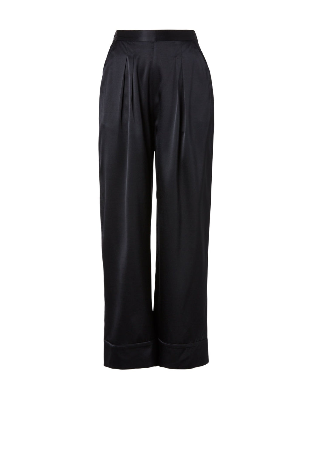 SILK SATIN PIPED TROUSER