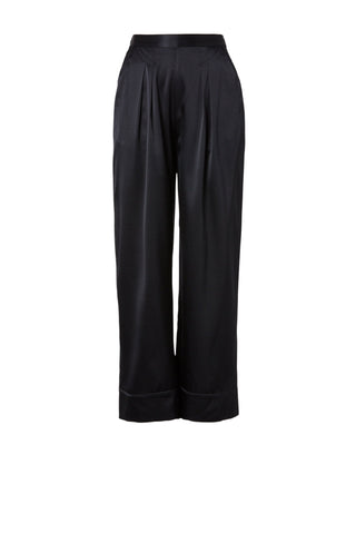 SILK SATIN PIPED TROUSER