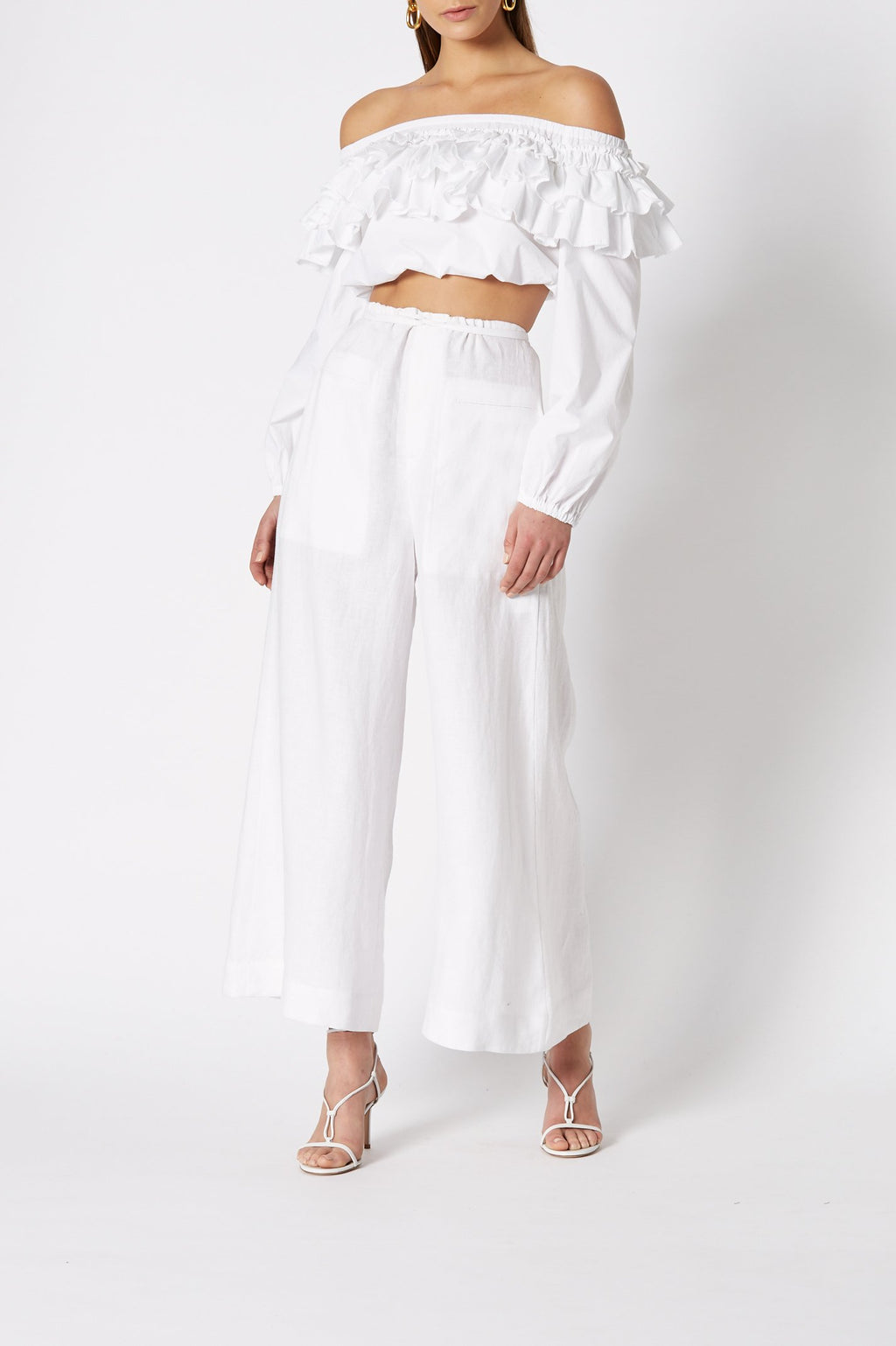 LINEN CROPPED TROUSER