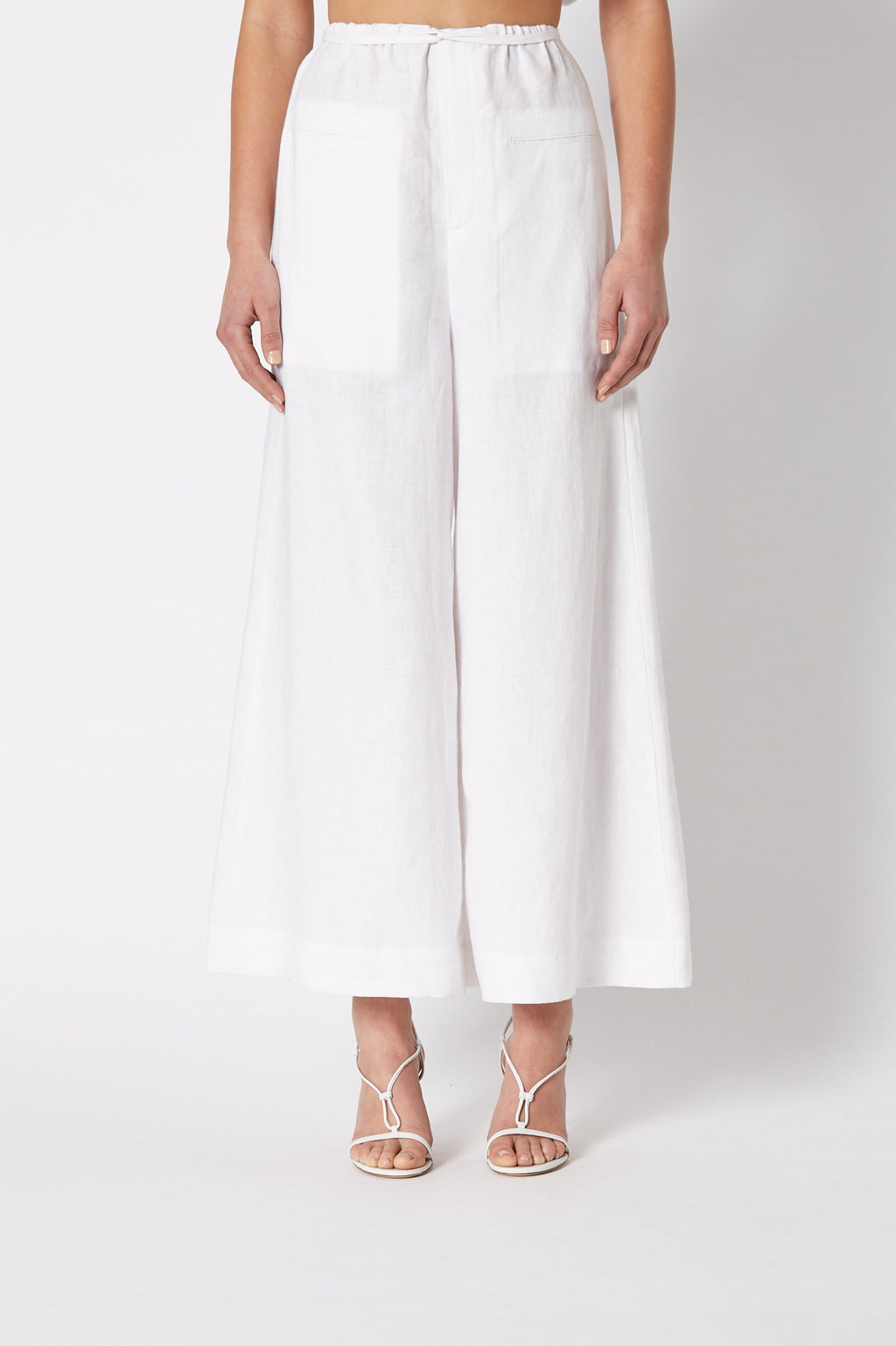 LINEN CROPPED TROUSER