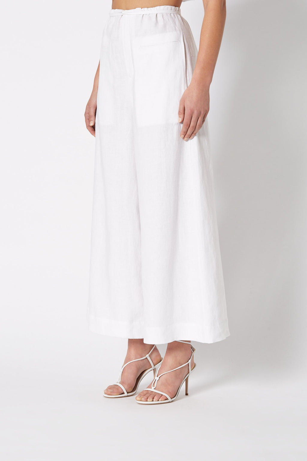 LINEN CROPPED TROUSER