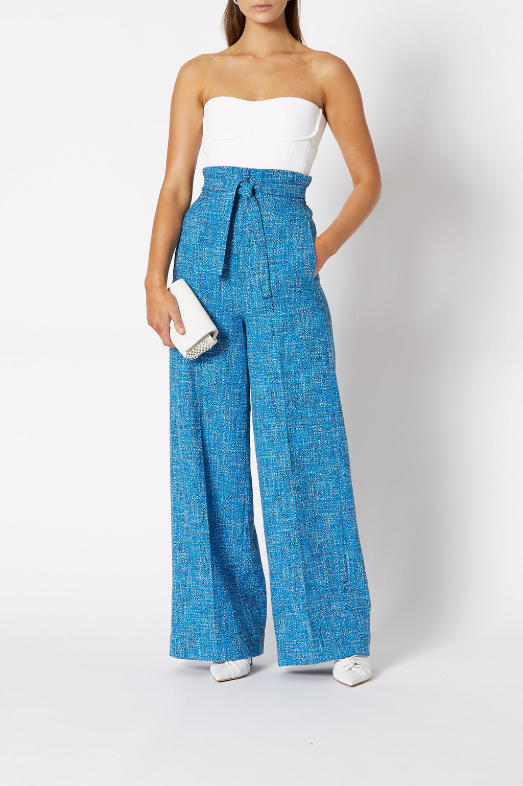 TWEED HIGH WAIST TROUSER