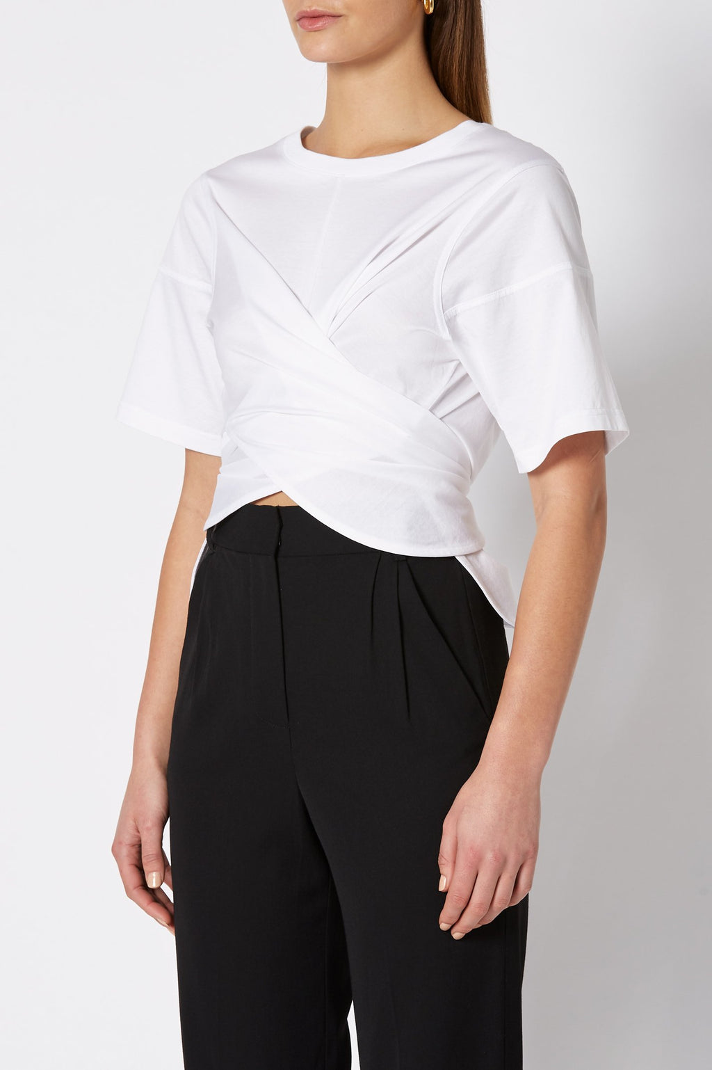 MERCERISED WRAP FRONT TSHIRT