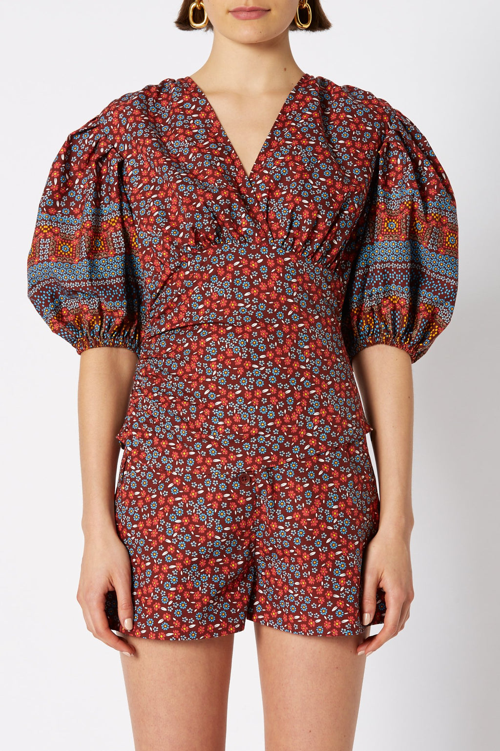COTTON FLORAL BLOUSE
