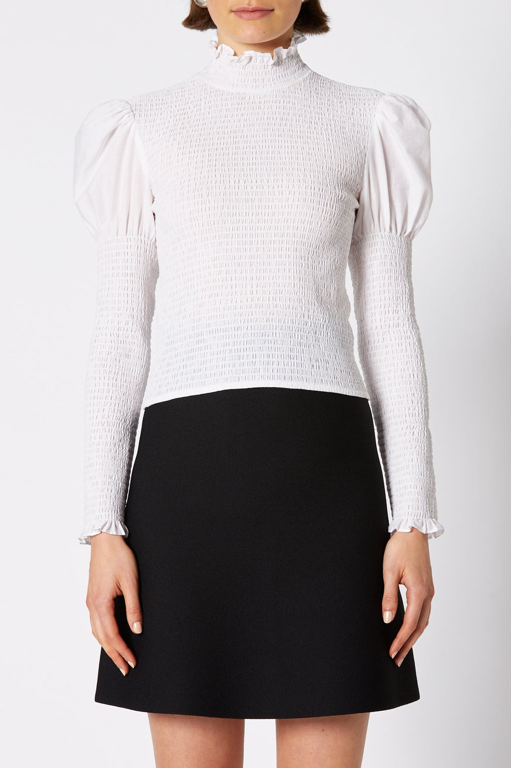 COTTON SHIRRED BLOUSE